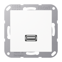 JUNG 1122 WW USB-PESA 2.0 VALGE