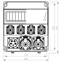 R-BOX LUX-320 13S TÖÖMAAKILP SEINALE 1x32/5 1x16/5.4x230V 32A/5P 1xC32/3 1xC16/3 2xC16/1 1x/4/63/0.03