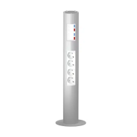 MINIPOST 80X600MM 1-POOLNE: 2X2SCHUKO 4XRJ45 KAANEGA ANODEERITUD