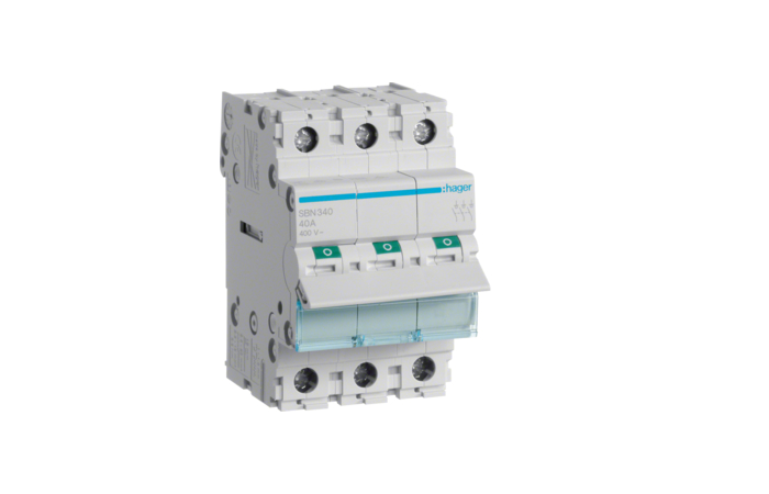 SBN340 PEALÜLITI 3P. 40A. 230VAC. 3 MOD HAGER