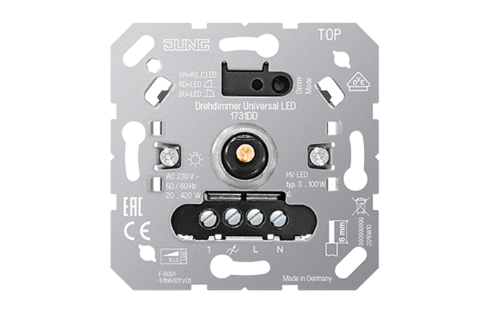 JUNG 1731DD R.L.C LED 3-100W/VA UNIVERSAALNE MASTER PÖÖRDDIMMER