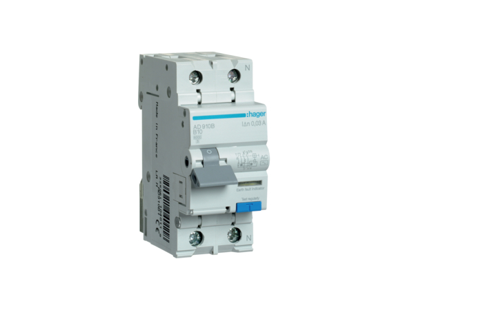 AD910B RIKKEVOOL+KAITSELÜLITI B 2P 6kA 10A 30mA AC-KL