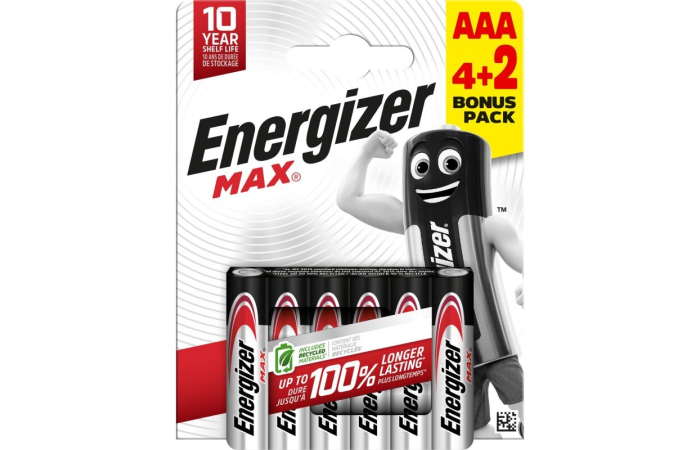 ENERGIZER MAX PATAREI LR03 AAA 6TK/PKK