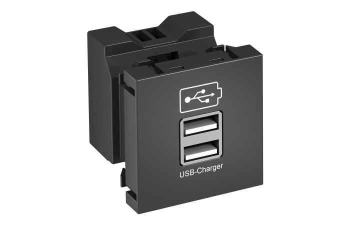 MTG-2UC2.1 SWGR1 USB LAADIJA LAADIMISVOOL 2.1A 45X45MM. PC. MUSTJASHALL. 7021