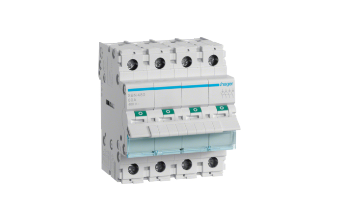 SBN480 MOODULLÜLITI 4P. 80A. 230VAC. 4 MOD. (16/10MM2)