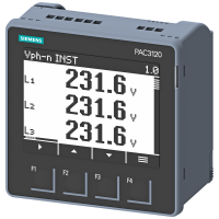 7KM3120-0BA01-1DA0 VÕRGUANALÜSAATOR ARVESTI PAC3120 LCD UKSELE 96X96 mm Modbus RTU 690/400V 45-65Hz IE: X/1A X/5A AC Us=: 100 ... 250 V +-10 % AC/DC