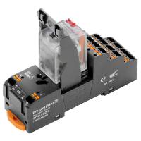 DRM RELEE+ PUSH IN SOKKEL+KLAMBER 4CO 24 VAC 5 A LED+TESTNUPP D-SEERIA