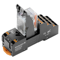 DRM RELEE+ PUSH IN SOKKEL+KLAMBER 4CO 115 VAC 5 A LED D-SEERIA