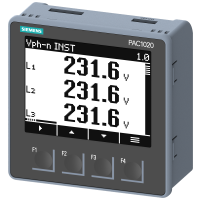 7KM1020-0BA01-1DA0 VÕRGUANALÜSAATOR ARVESTI PAC1020 UKSELE 96X96 mm Modbus RTU UN: 400/230V 45-65Hz 5A AC UC=85V - 276VAC