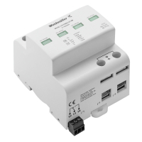 LIIGPINGEPIIRIK T1+T2 (B+C) 2P 25kA 275VAC TN, TN-C, SIGNAALKONTAKTIGA, MONOPLOKK