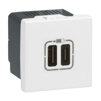 077592 USB LAADIJA 2M TYPE-C 3A 5V 15W 230V VALGE MOSAIC