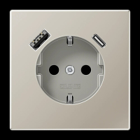 JUNG ES 1520-15 CA PISTIKUPESA+USB+TYPE-C STAINLESS STEEL