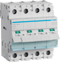 SBN480 MOODULLÜLITI 4P. 80A. 230VAC. 4 MOD. (16/10MM2)