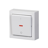 1062A-84 KAHEPOOLUSELINE LÜLITI PINNAPEALNE VALGE 16AX/250V KAHE LISAKLEMMIGA