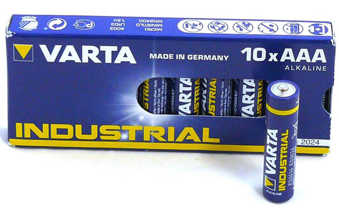 VARTA INDUSTRIAL PATAREI AAA/LR3 PATAREI (10TK)