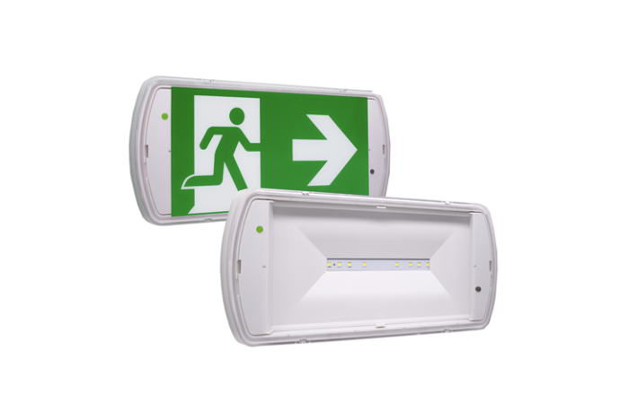SAFELITE SL20 M/NM 150LM 3H ST IP65 IK04 VALGE VÄLJAPÄÄSUVALGUSTI + PIKTOGRAMM