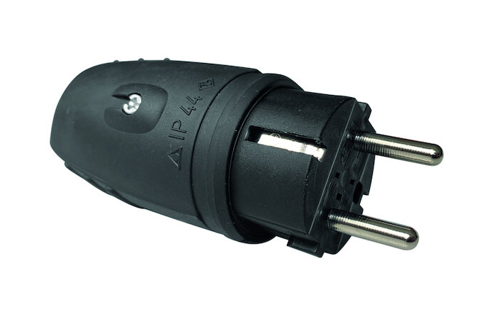 PROTEC PGSS44 JÄTKUPISTIK KUMMIST MUST 16A IP44