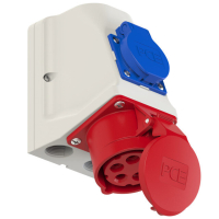 9215-6w PINNAPEALNE KOMBI PISTIKUPESA (NURGAGA)JUHTMESTAMATA 16A. 3P+N+E. 2P+E. 400/230V. IP44. PCE