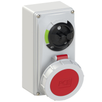 61242-6 KOMPAKTNE LUKUSTATAV PISTIKUPESA LÜLITIGA 32A 4P 6H IP66/IP67