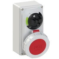 61252-6 KOMPAKTNE LUKUSTATAV PISTIKUPESA LÜLITIGA 32A 5P 6H IP66/IP67