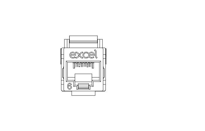 100-011 RJ45 UTP PESAMOODUL CAT6 VALGE EXCEL