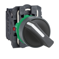 XB5AD25 PÖÖRDLÜLITI PLAST MUST Ø22 2POS FIKSEERUV 1 NO + 1 NC