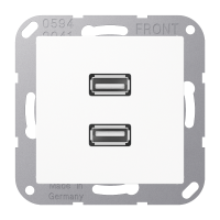 JUNG MA A 1153 WW 2X USB-PESA VALGE