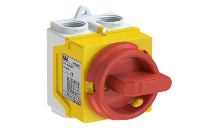 ONE20M2Y TURVALÜLITI 2p.AC22 20A.AC23 9.8A 240V. 2.6kW. IP67. KOLLA/PUNANE