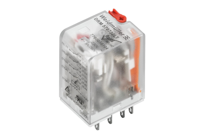 DRM570730LT DRM RELEE 4CO 230V AC 5A LED + TESTNUPP D-SEERIA