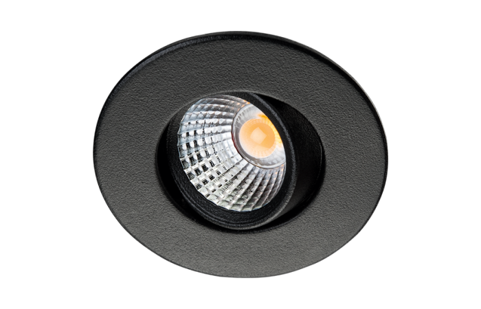 NANO TILT 4W/930 240LM 36DEG IP44 D48/40 H27.5 MUST SUUNATAV DOWNLIGHT LED DRAIVERITA 350MA