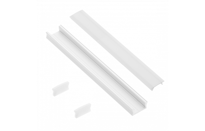 GLAX MINI 2M LED RIBA VALGE ALU ROFIIL+OPAAL KATE+OTSAD MAX10MM PINNAPEALNE KOMPLEKT