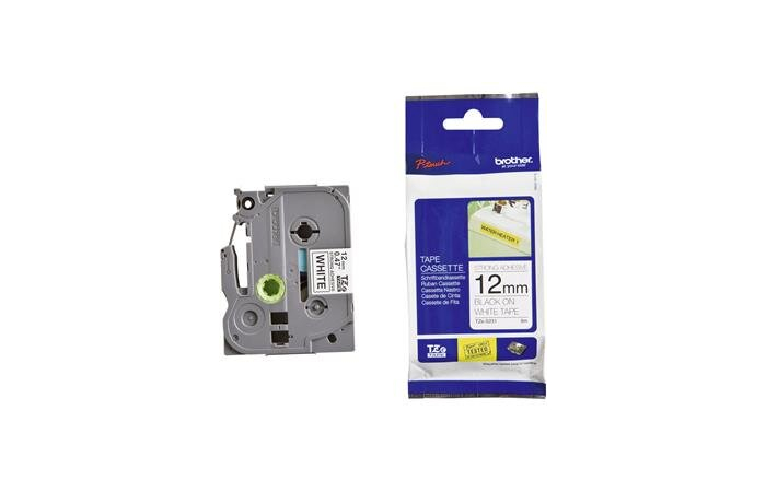 BROTHER PRINTERI LINT STRONG VALGE TZE-S231 12MMX8M MUST TEKST