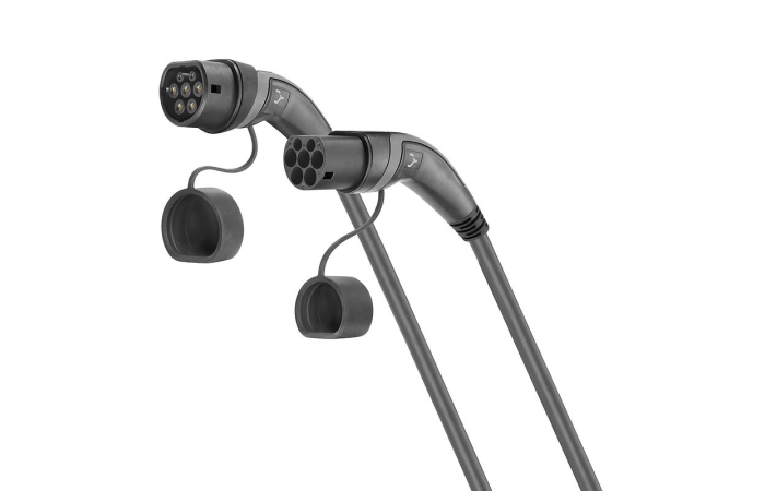 CA-T2T2-5M-22/3P-R-BBG ELEKTRIAUTODE LAADIMISKAABEL PISTIKUTEGA TYPE 2-TYPE 2 32A 22kW 5M