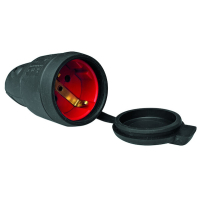 PROTEC PGKS44 JÄTKUPISTIKUPESA KUMMIST KAANEGA MUST 16A IP44