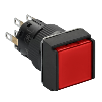 XB6ECF4B2P PUNANE SURUNUPP TULEGA NELIKANT PANEELILE  AVASSE 16MM 24VDC 2NO+2NC IP65