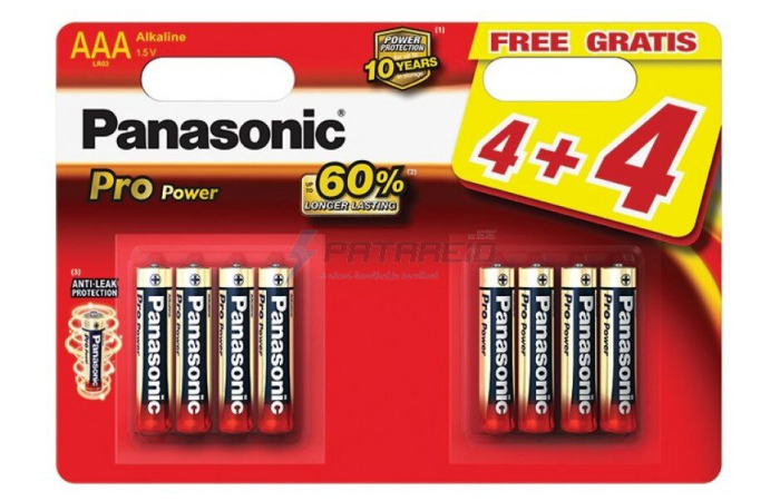 PATAREI PANASONIC PRO POWER AAA/LR03 (PKK 4+4 TK)
