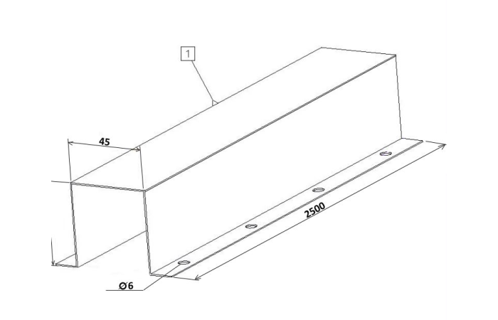 LKK4545 KAABLIKATE 45X45X2500 METALLIST KANDILINE
