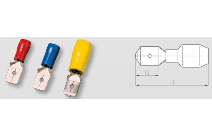 WEITK 44034 LAPIK PISTIK 6.3X0.8MM 0.5-1MM² PUNANE