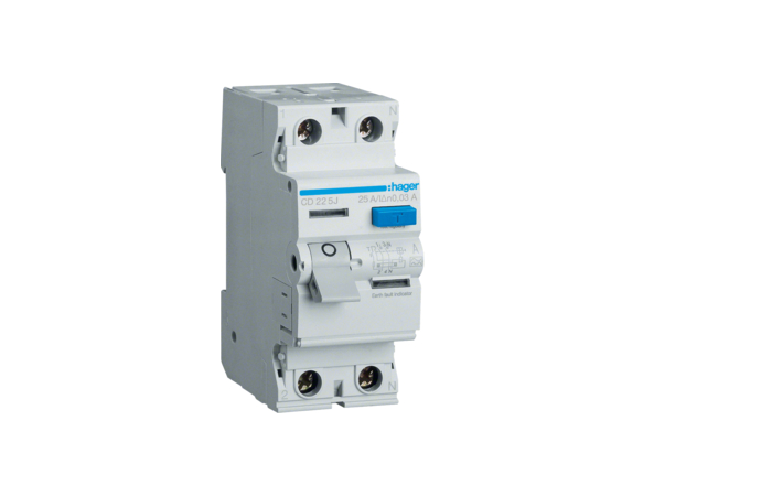 CD225J RIKKEVOOLUKAITSE 25A 2F 30mA KLASS A HAGER