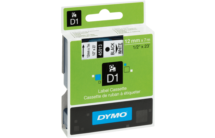 DYMO PRINTERILINT 12MMX7M MUST VALGEL
