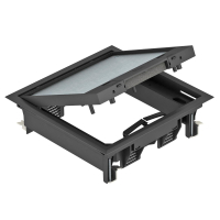 GES4-2U10T 9011  PÕRANDAKARP KANALPAIGALDUSEKS 222X222X65. PA. GRAFIITMUST. 9011