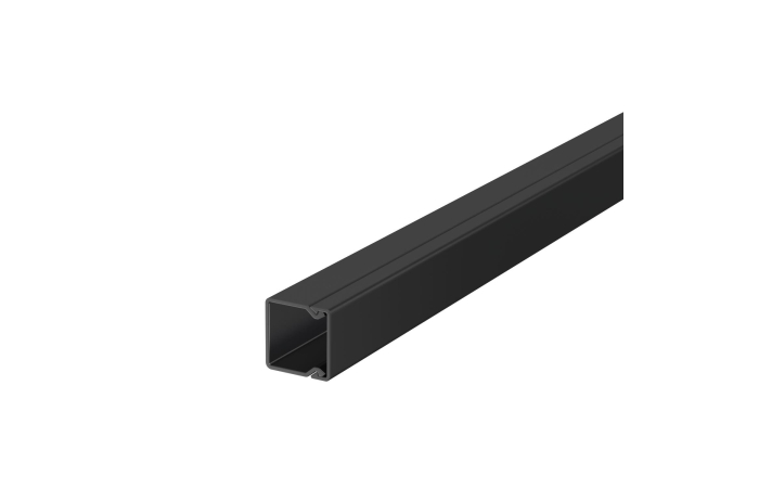 WDK20020SW SEINA- JA LAEKARBIK PÕHJAPERFORATSIOONIGA 20X20X2000 PVC SÜGAVMUST RAL 9005