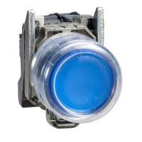 XB4BP683B5EX SURUNUPP VALGUSTATUD METALL SÜVIS SININE Ø22 TAGASTUV KATTEGA 24V AC/DC 1 NO ATEX