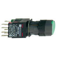 XB6AF3B5B SURUNUPP ROHELINE SÜVIS VALGUSTATUD Ø16 VABASTUS 1NO+1NC 12...24V