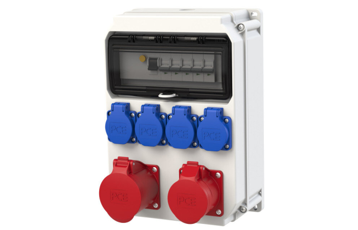 9134520 TÖÖMAAKILP. 32A x1. 16A x1. SCHUKO x4 (3xKL.1xRVK) SEINALE  KINNITATAV