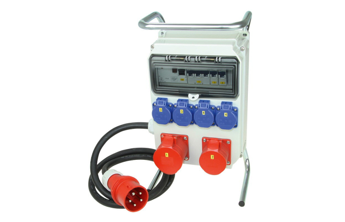 9134518 TÖÖMAAKILP. 32A x1. 16A x1. SCHUKO x4 + 2M KAABEL(H07RNF 5G4). JALGADEGA.  PCE