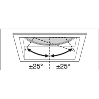 SPOT SQUARE DK ADJ 8W/830 650LM 36DEG SUUNATAV KANDILINE VALGE DOWNLIGHT