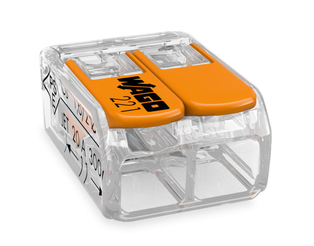 WAGO 2x2,5 avatav 221-412 läbipaistev