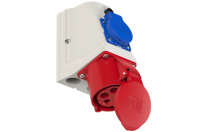 9225-6 PINNAPEALNE KOMBI JÕUPESA (NURGAGA) 32A. 3P+N+E. 2P+E. 400/230V. IP44.  PCE