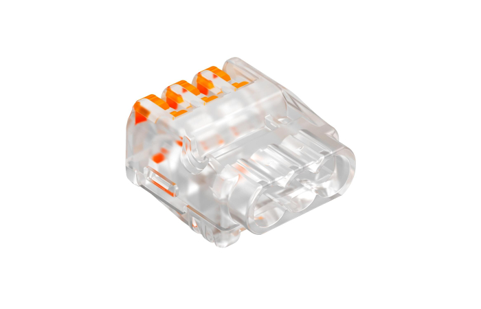 61 325 FL UNIVERSAALKLEMM 3-LE ÜHESOON. VÕI KIUDKAABLILE 0.2-2.5MM2 PC LÄBIPAISTEV
